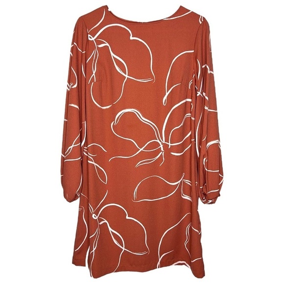 NWT a new day Mauve Floral Shift Dress with Balloon Sleeves - Picture 1 of 8